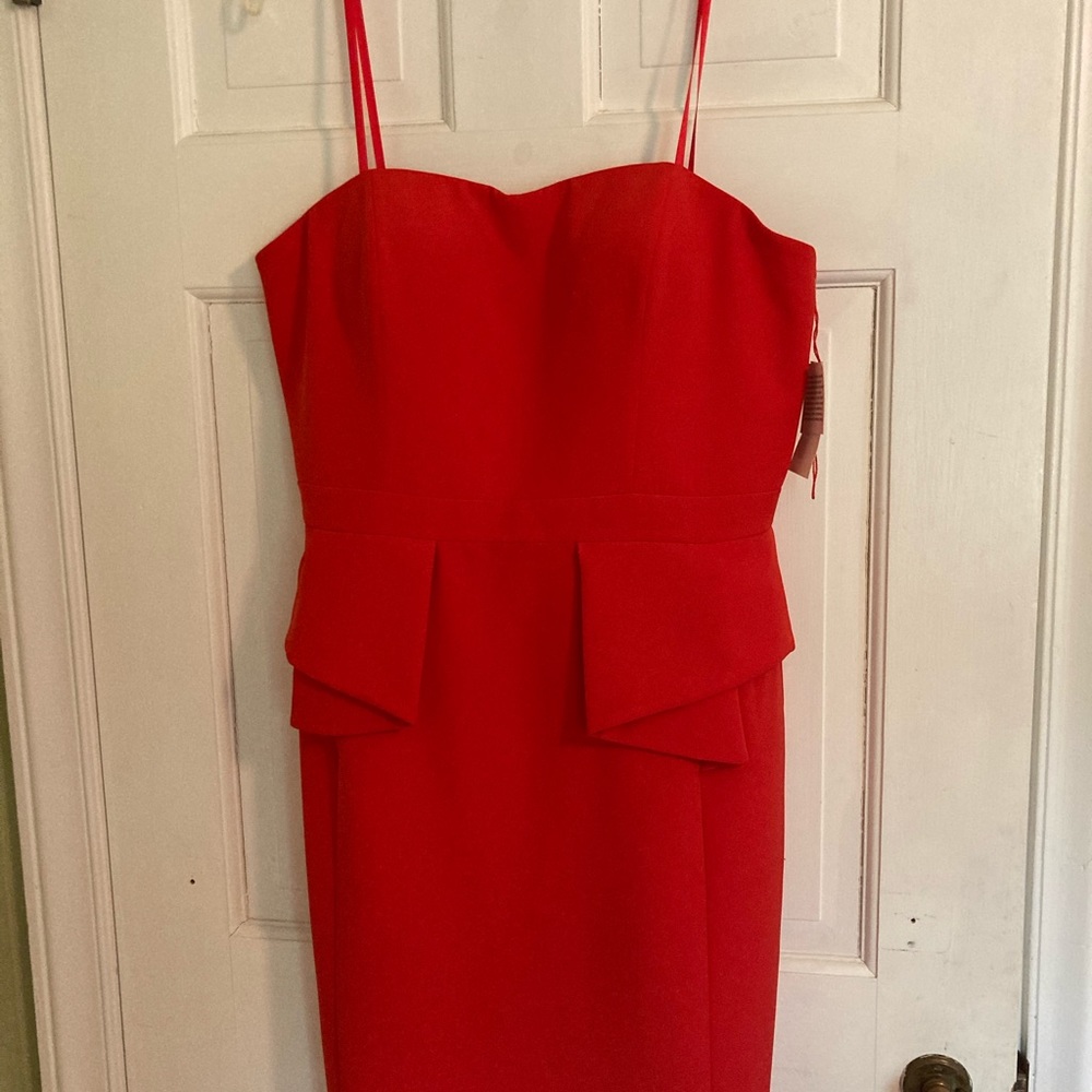 NWT Aidan Mattox Red Strapless Dress, Sz 12